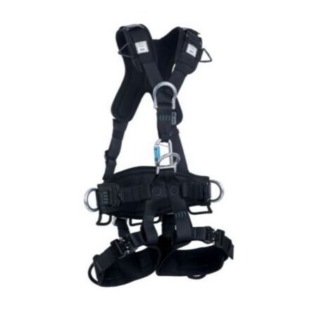 Msa Safety Gravity Suspension Harness, Aluminum Back, Front, Ventral & Hip D-Rings, Lumbar, Shoulder & Leg 10150456